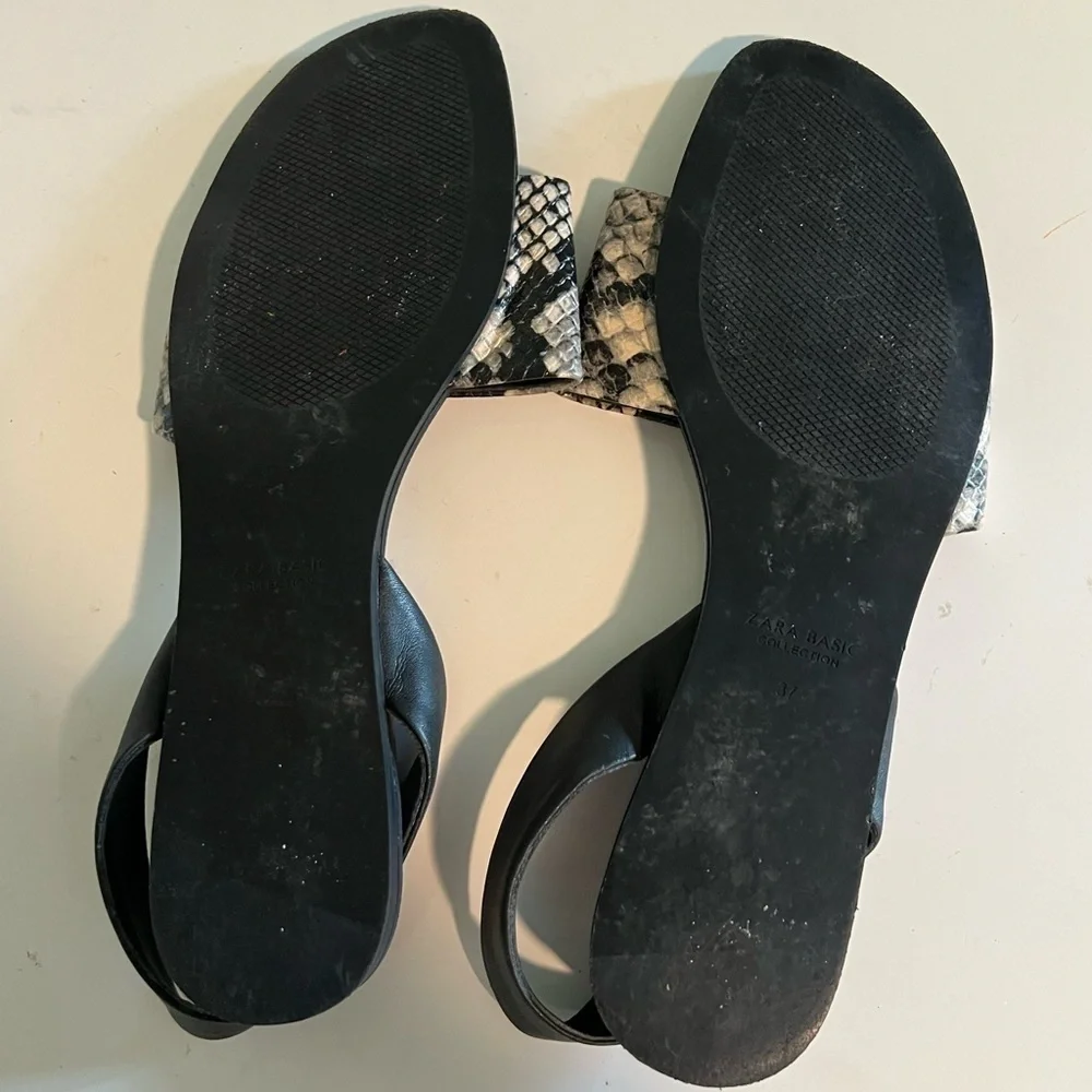 Zara Basic Collection Snakeskin Strap Sandal - Picture 6 of 6